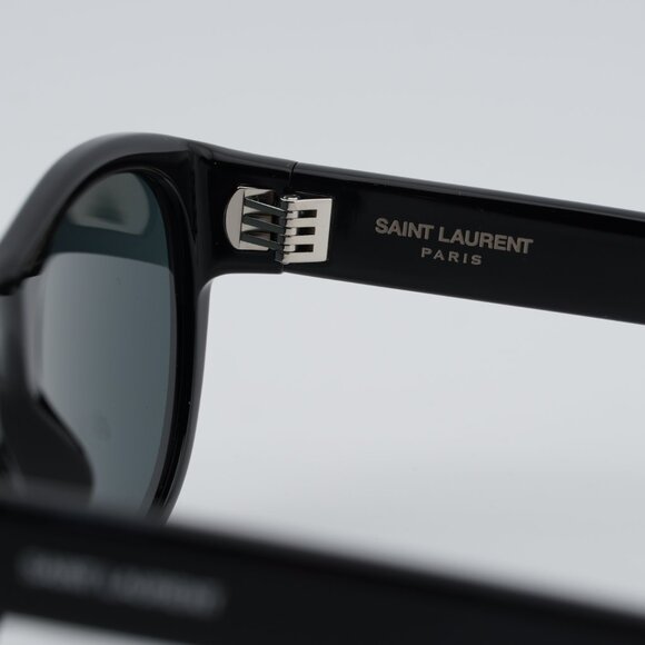 Saint Laurent SL 798 MAXIME 001 Sunglasses Black Oval Frame, Grey Lenses main image 5
